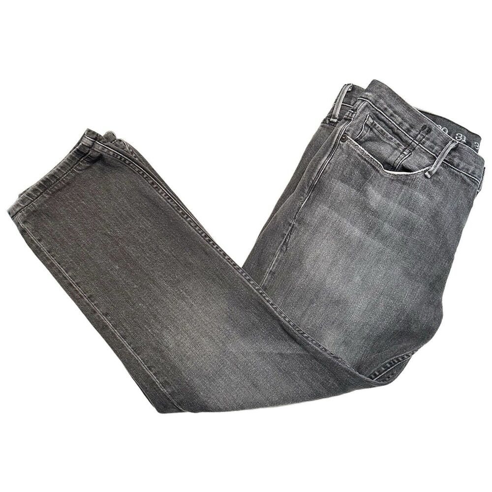 Earnest Sewn Jeans Men's Size 33 X 27 Grey Black Denim Straight Leg Fulton 402